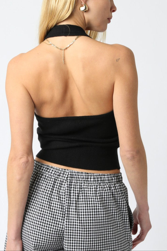 Knit Halter Vest | Black