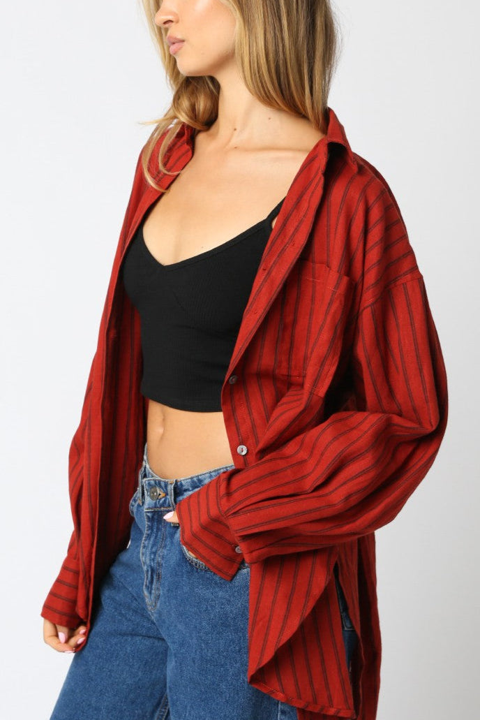 Scarlet Striped Overshirt