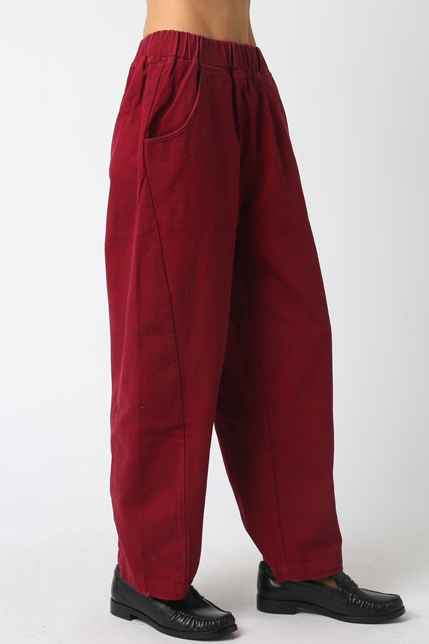 Scorpio Barrel Trousers | Burgundy
