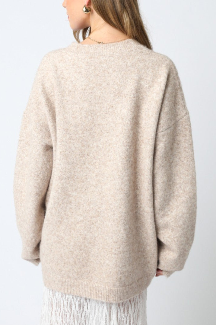 Bonfire Oversized Sweater | Light Taupe