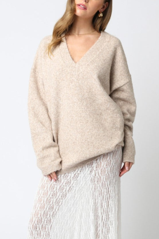 Bonfire Oversized Sweater | Light Taupe