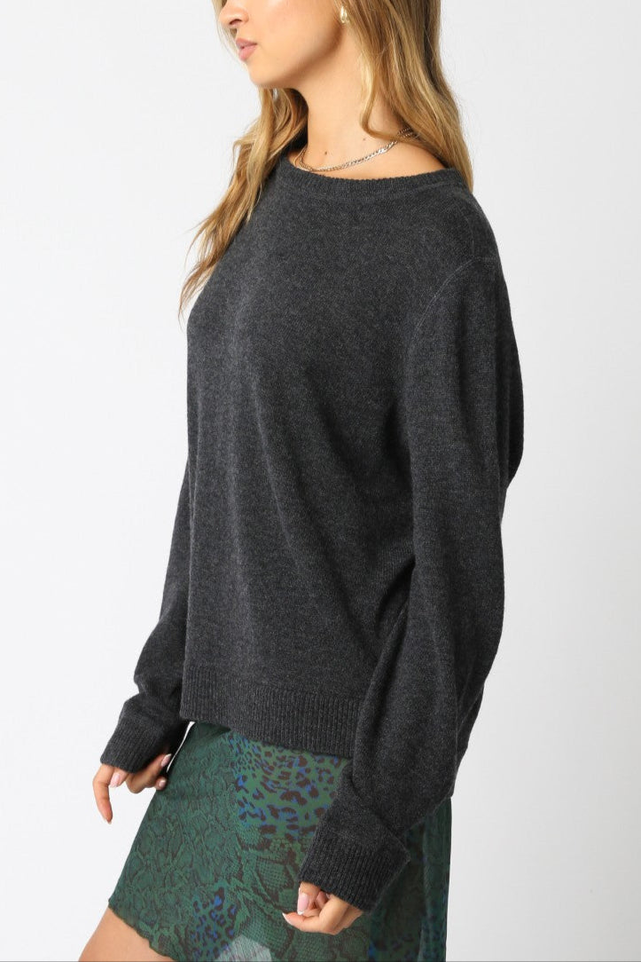 Emma Knit Sweater | Charcoal