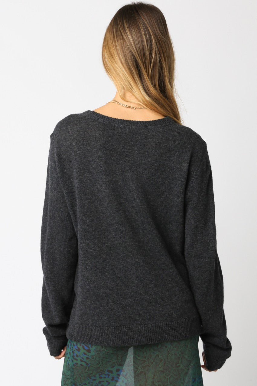 Emma Knit Sweater | Charcoal