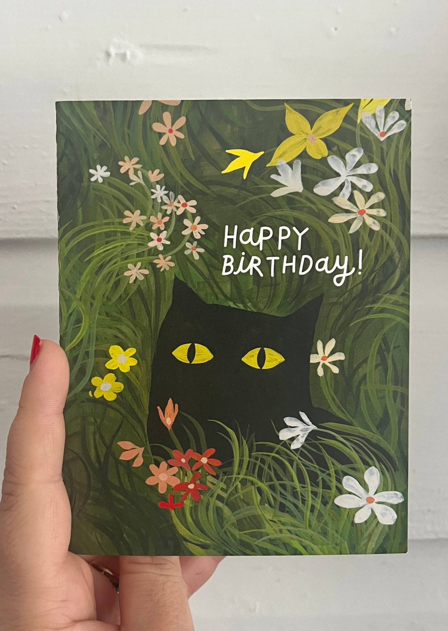 Flower Kitty Birthday Card