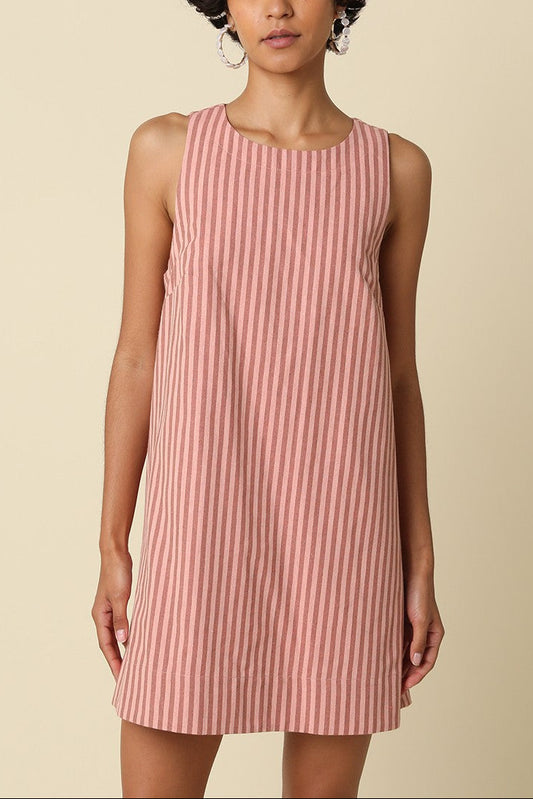 Just Peachy Stripe Mini Dress