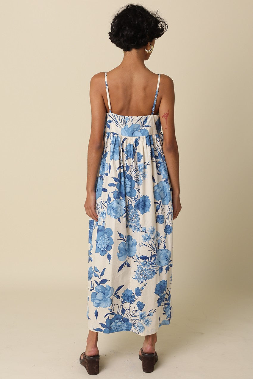 Laila Midi Dress | Blue Floral