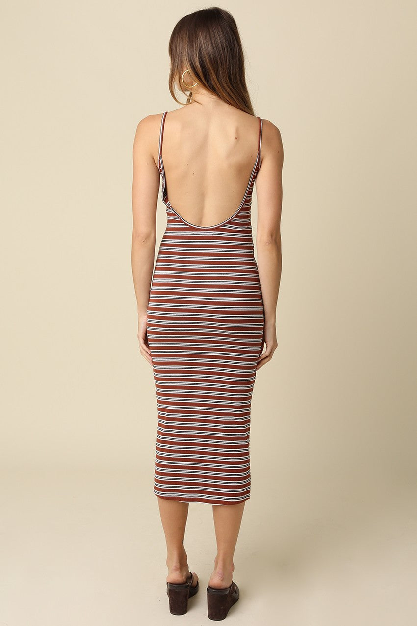 90s Baby Open Back Dress | Brown