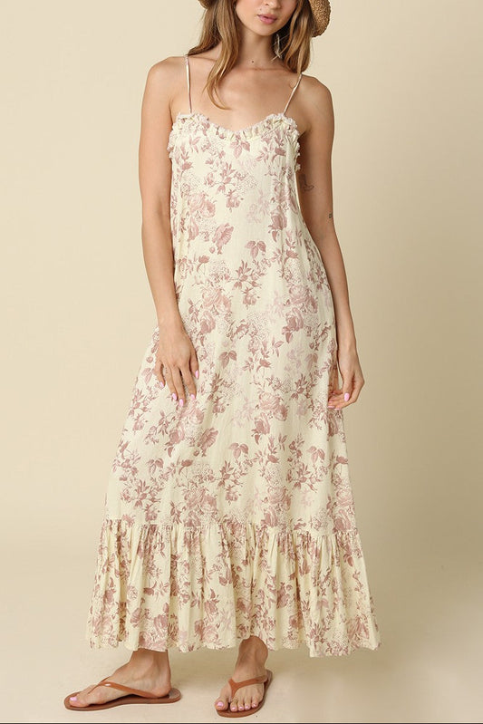Floral + Ruffle Maxi Dress