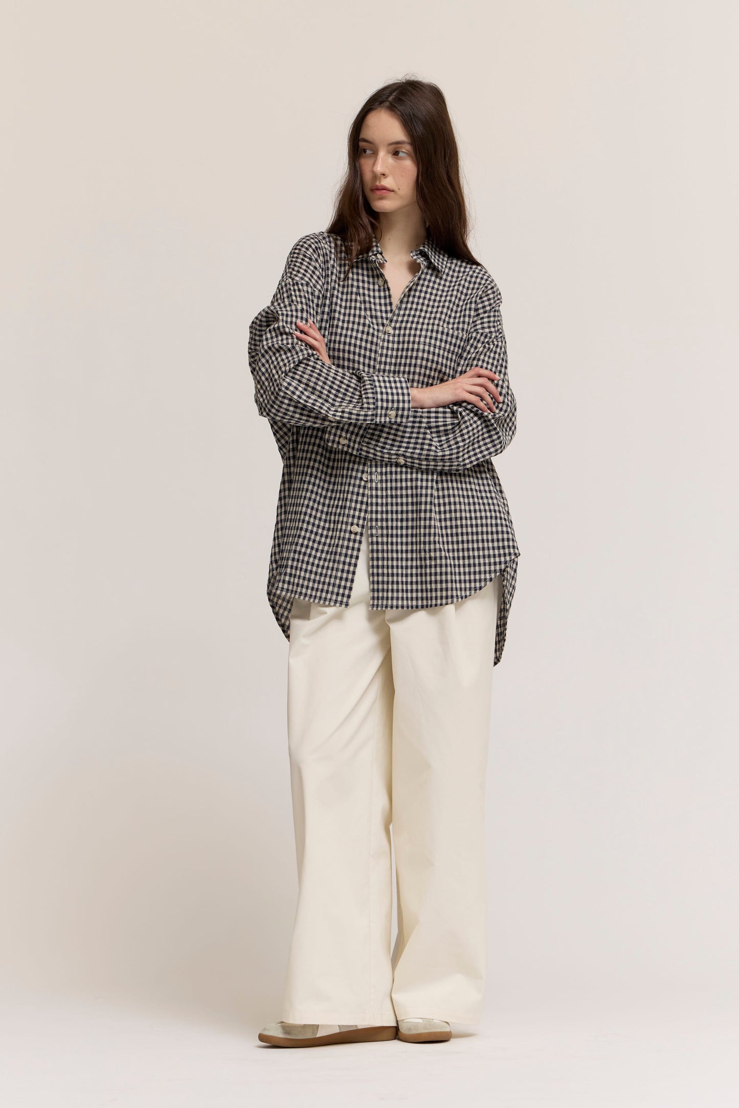 Lightweight Gingham Button Up | Midnight