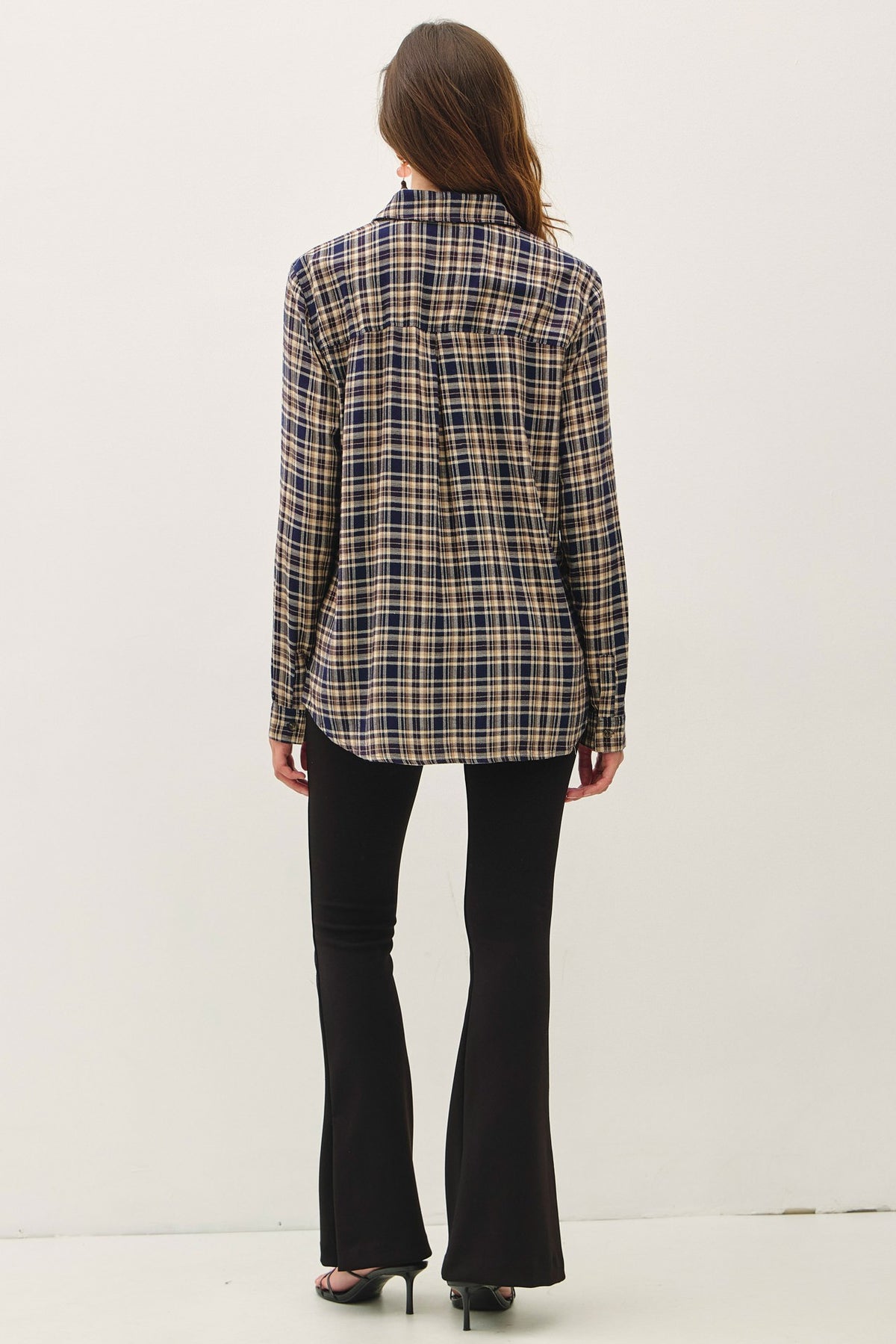 Indigo Plaid Flannel Top