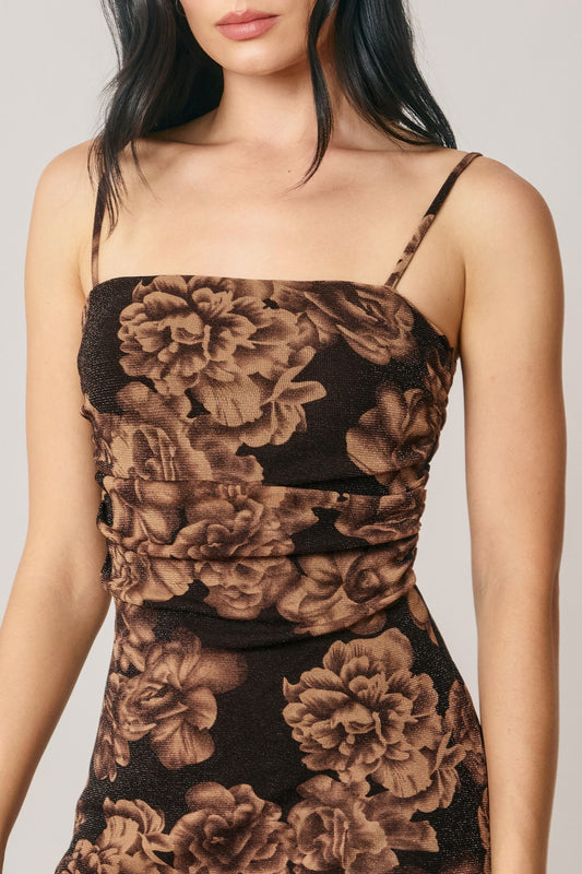 Espresso Garden Midi Dress