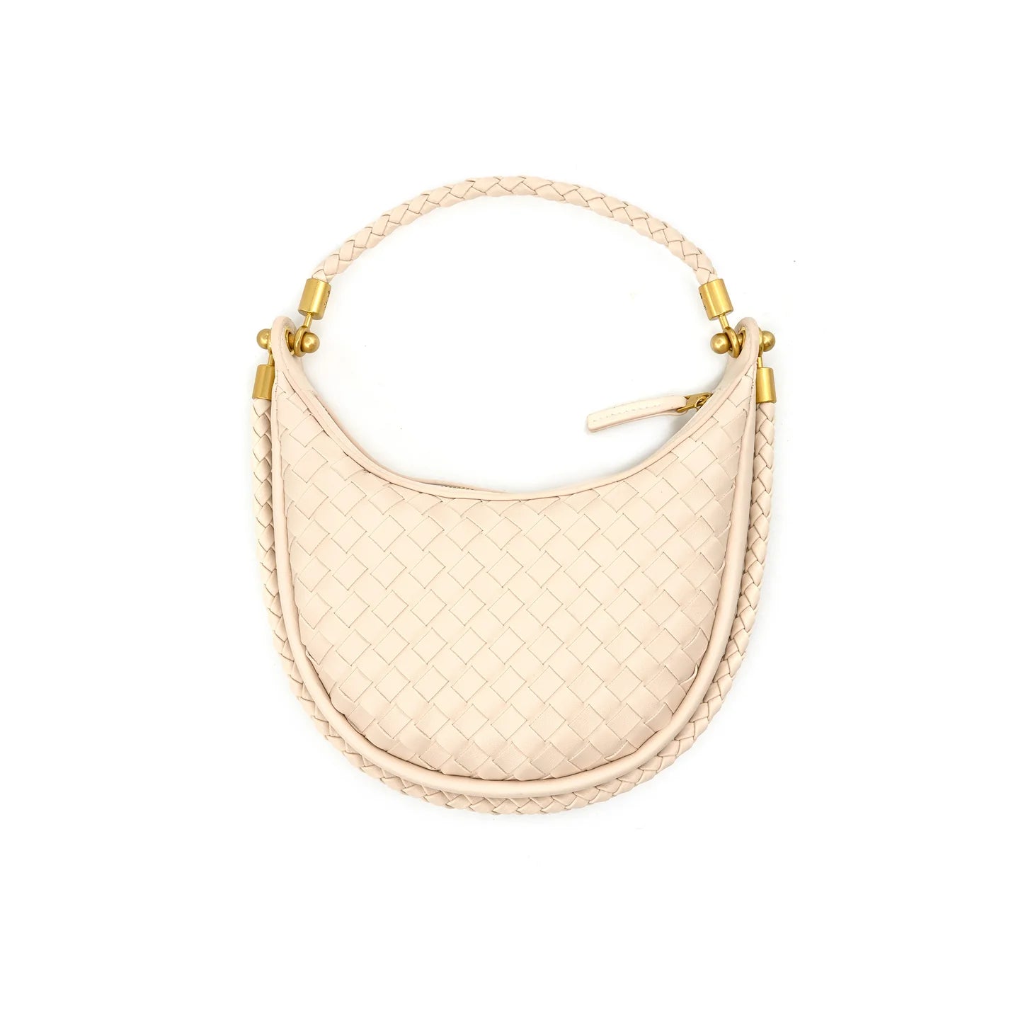 Mini Woven Hobo Bag | Cream