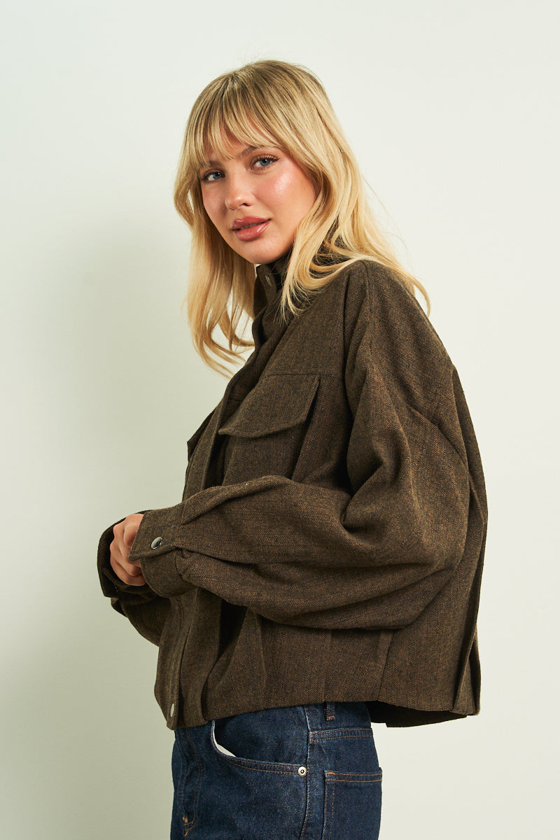 Front Pocket Jacket | Brown