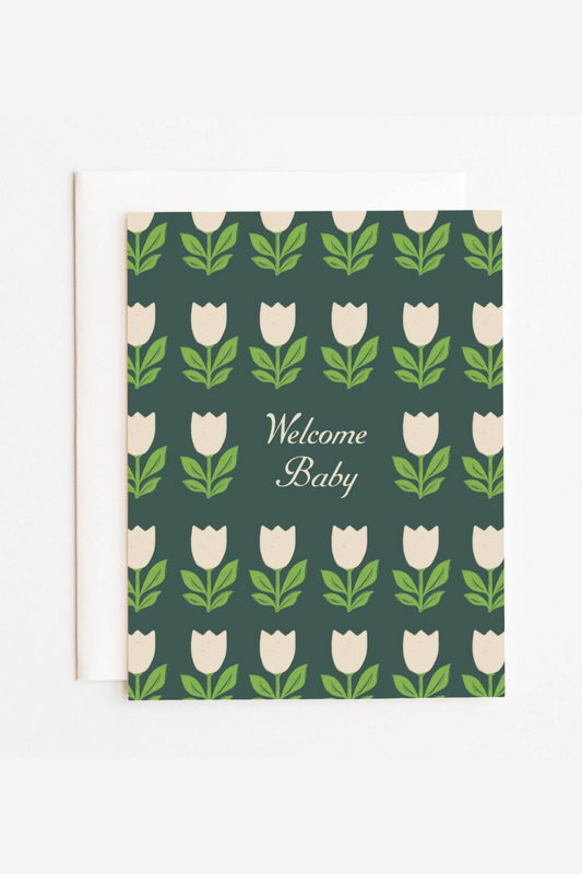 Welcome Baby Block Print Card