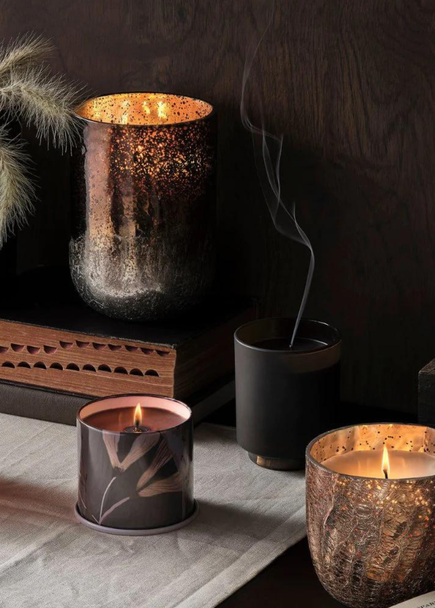 Woodfire Crackle Glass Candle