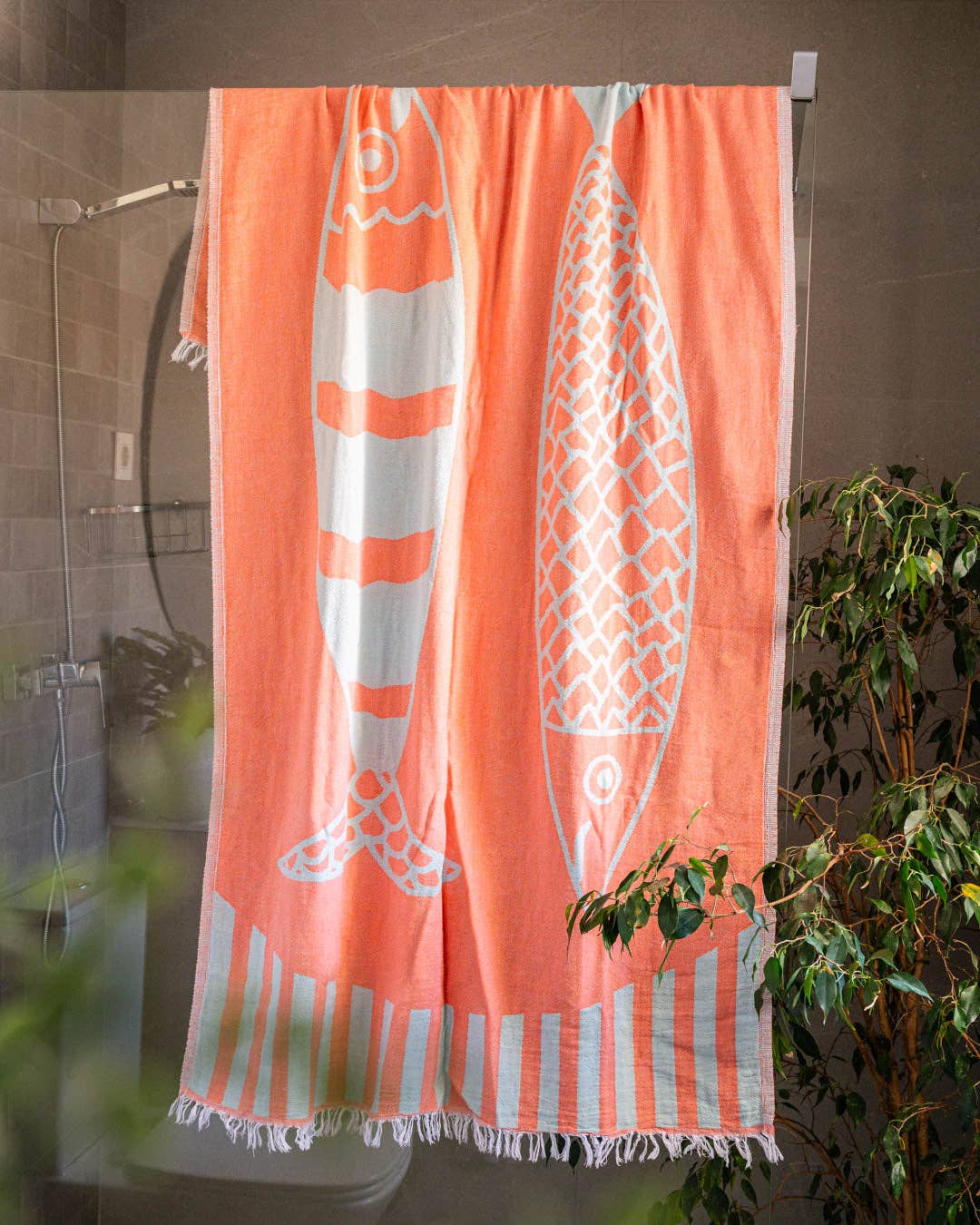 Sardine Beach Towel | Hot Pink + Orange