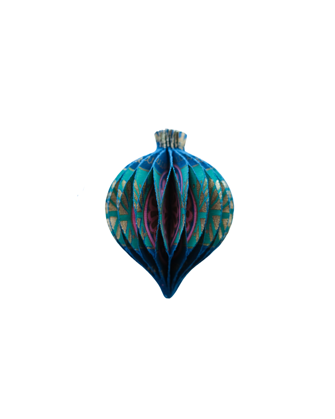 Blue Bauble Honeycomb Ornament