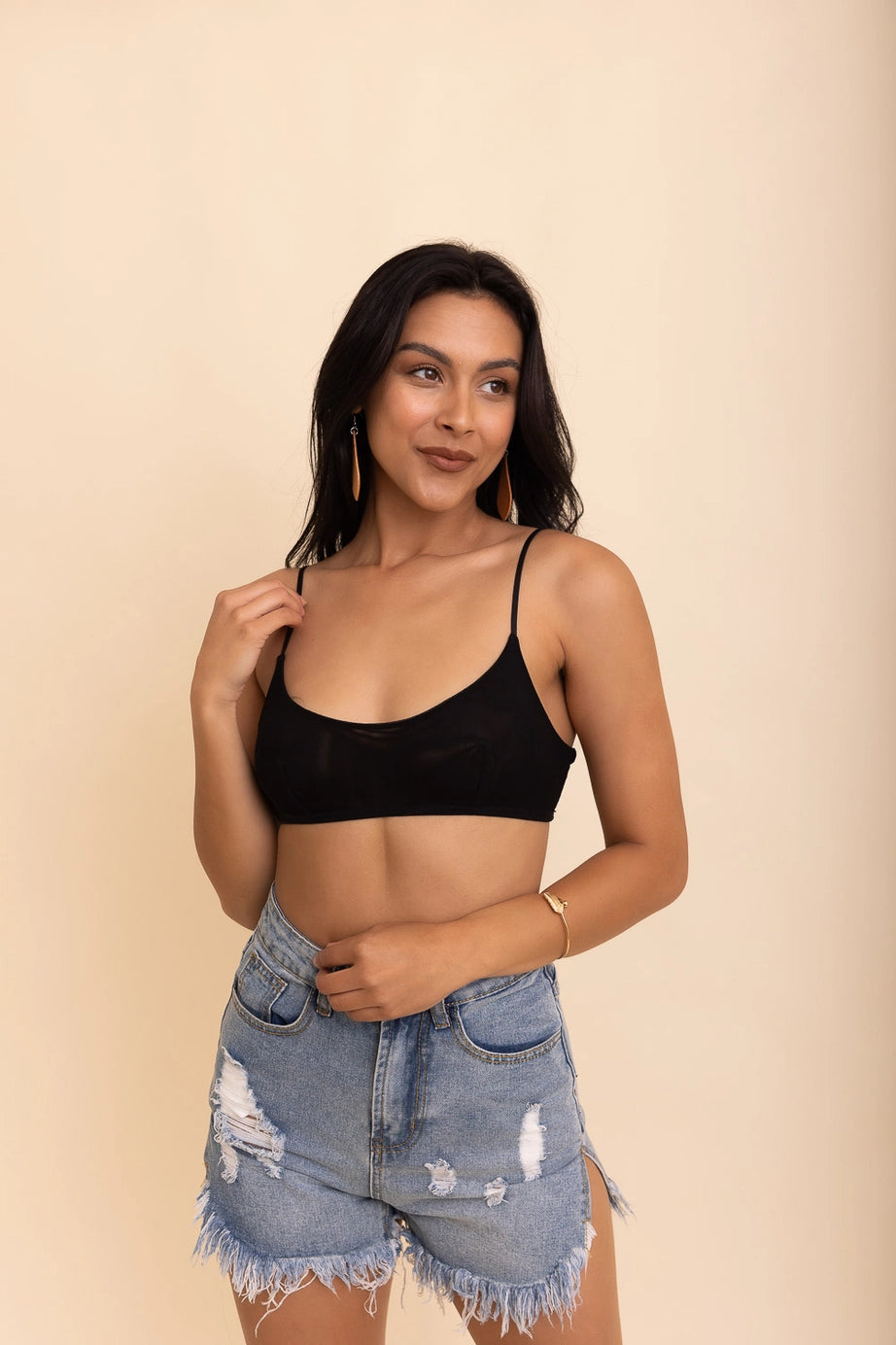 Sheer Mesh Bralette | Black