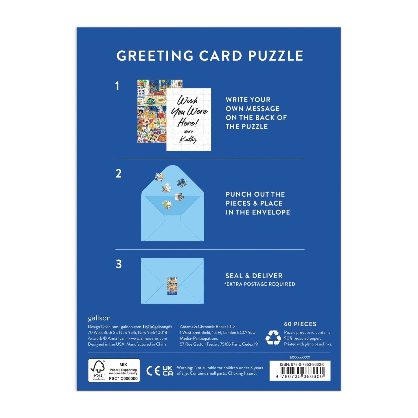 Happy Hanukcats Greeting Card | 60 Piece Puzzle