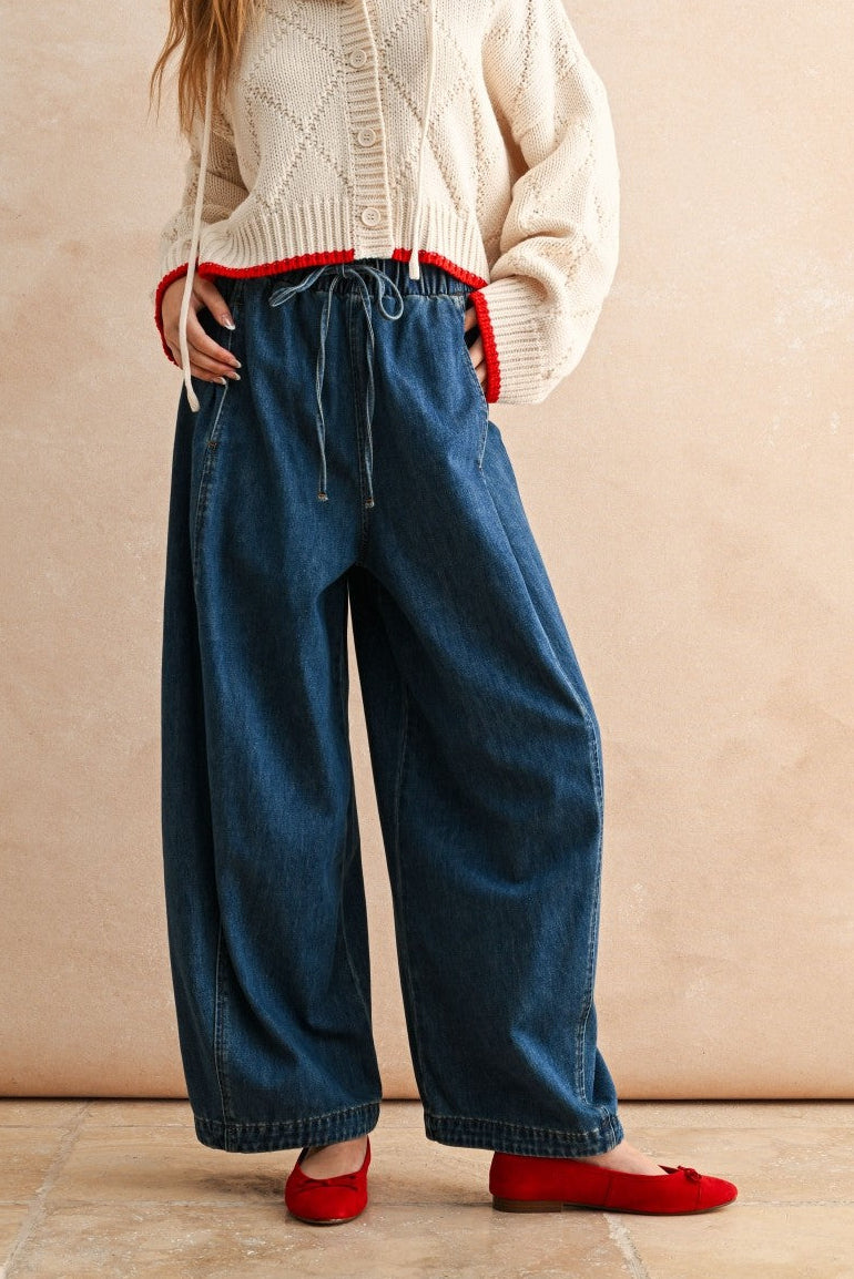 EZ Tie Waist Barrel Jean