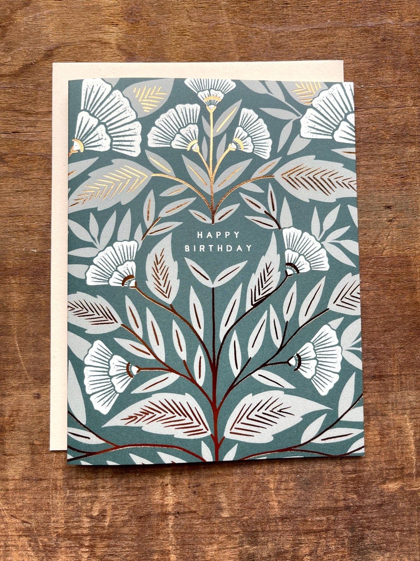 Copper Stamped Happy Birthday Card