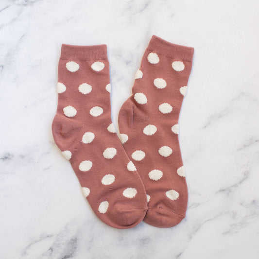 Polka Dot Puff Socks | Pink