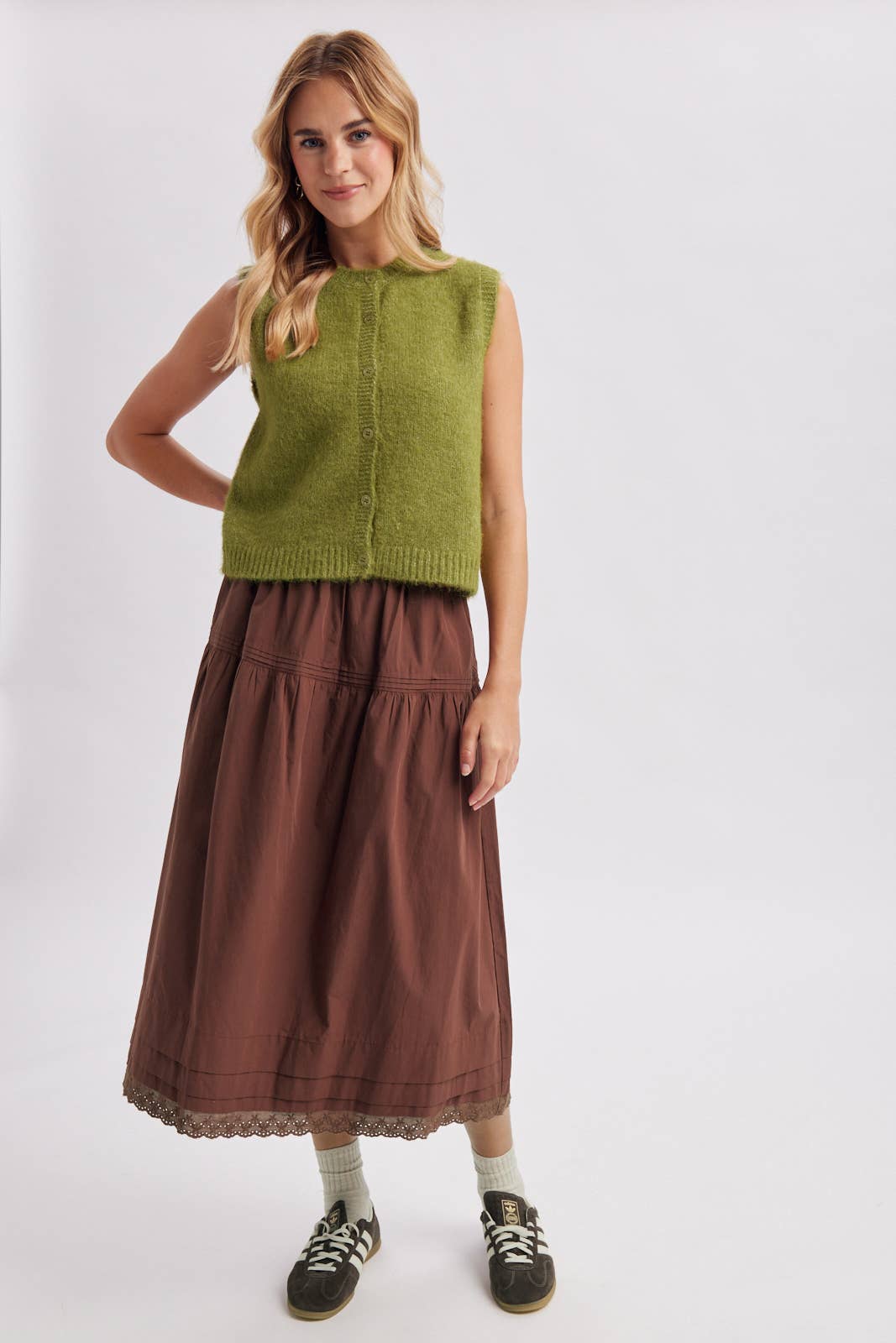 Knit Sweater Vest | Avocado