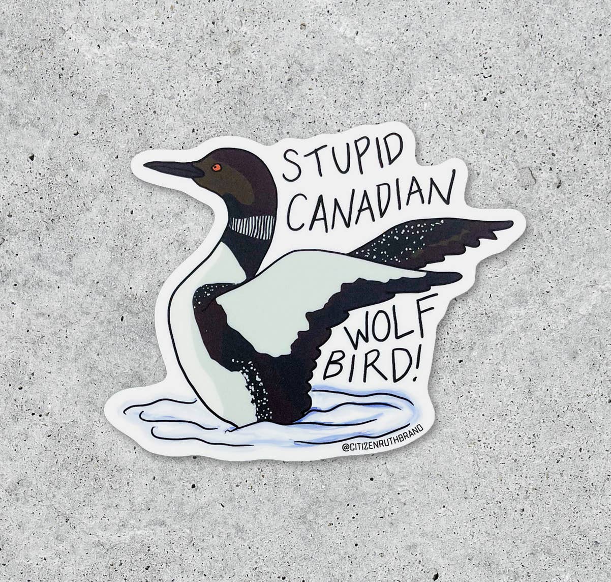 Canadian Wolf Bird Sticker