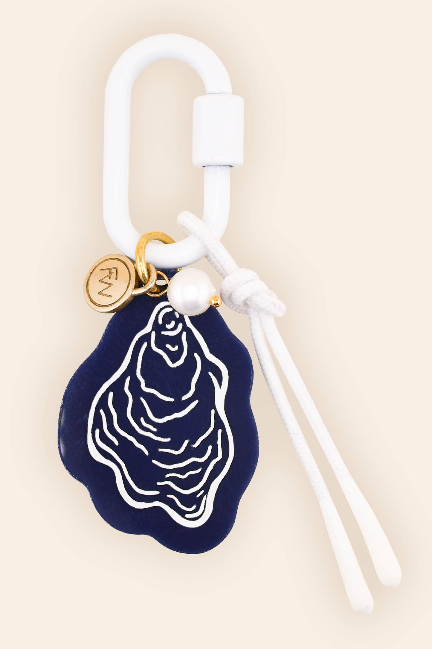Bag Charm Keychain | Oyster Pearl