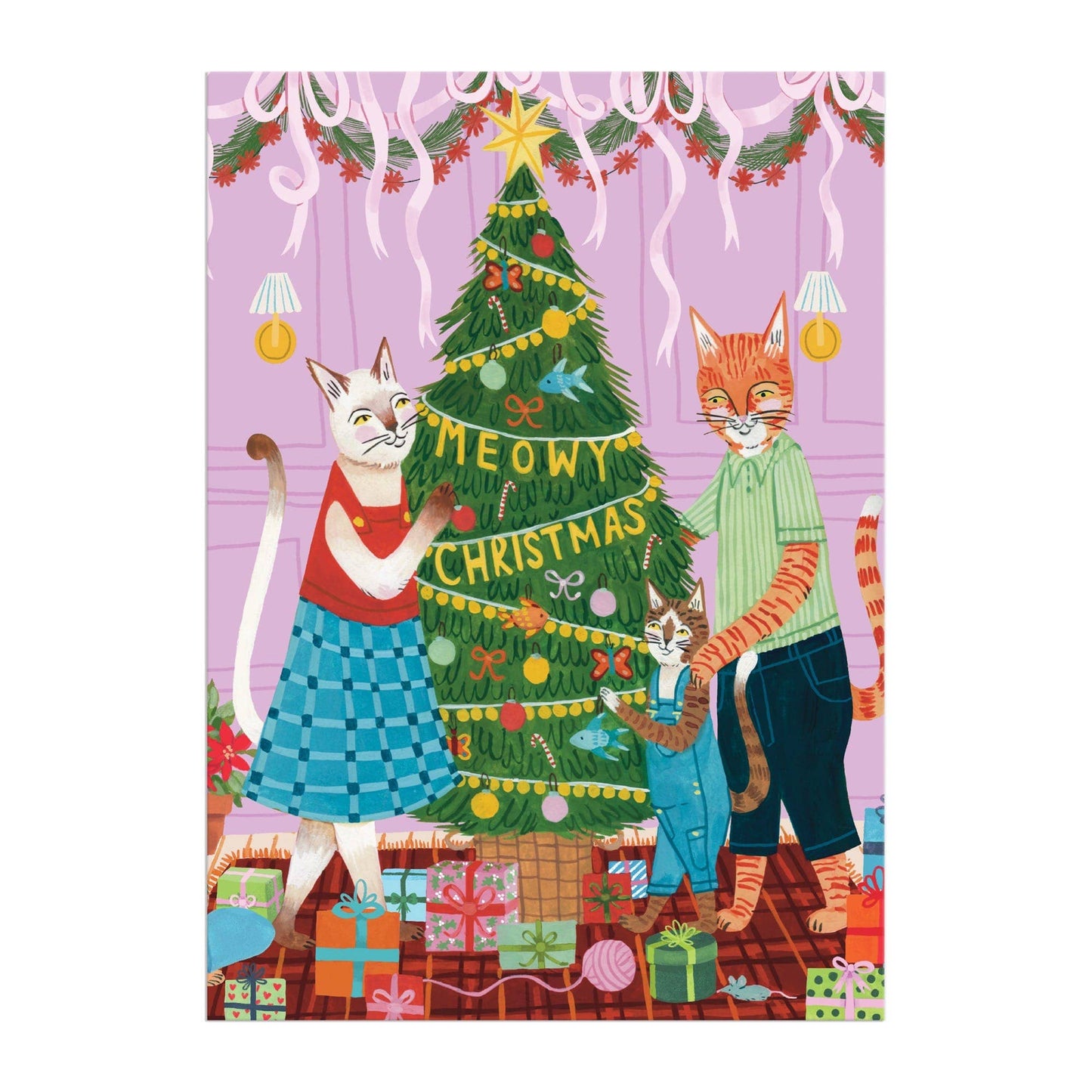 Meowy Christmas Greeting Card | 60 Piece Puzzle