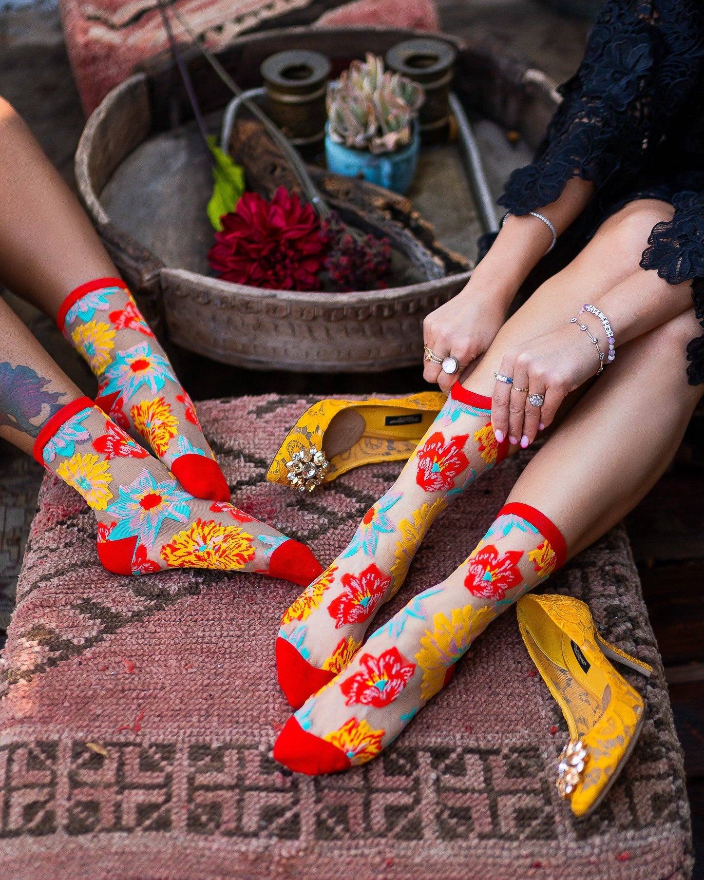 Flower Power Sheer Socks