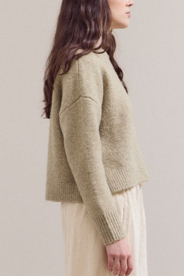 Cropped Boxy Sweater | Artichoke