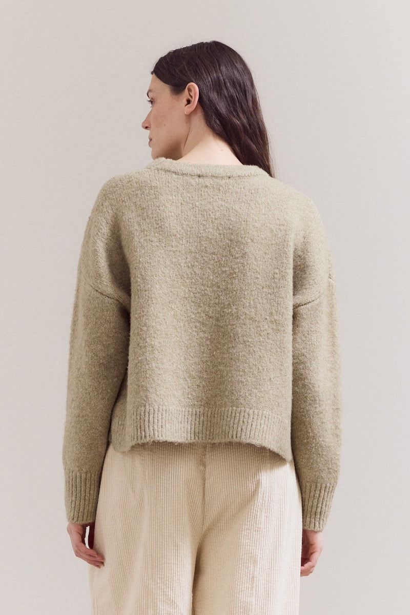 Cropped Boxy Sweater | Artichoke