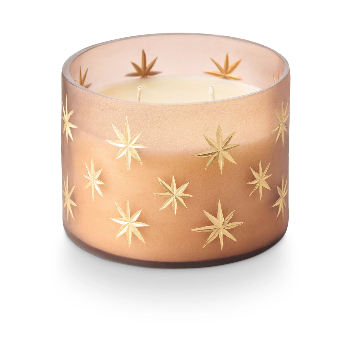 Woodfire Frosted Star Glass Candle