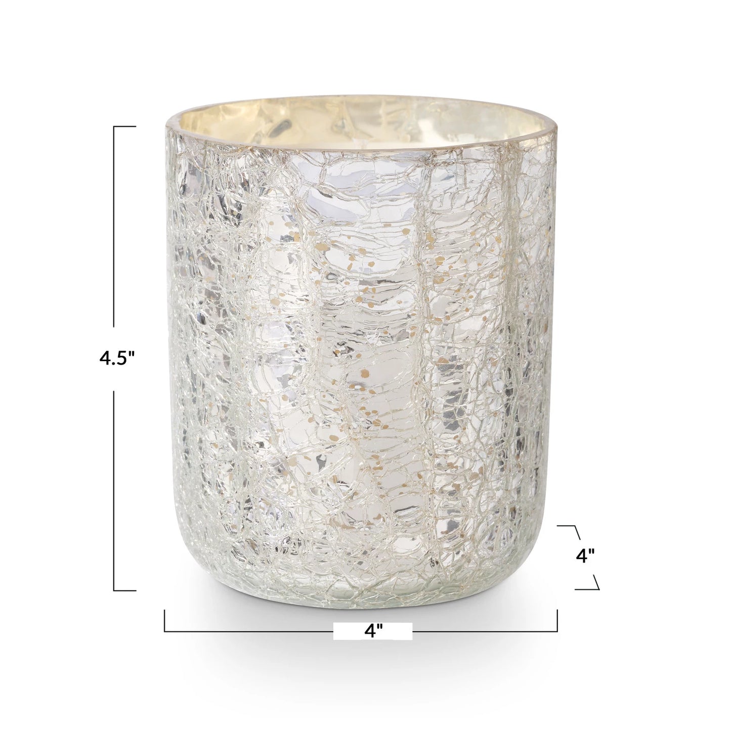 Balsam & Cedar Crackle Glass Candle