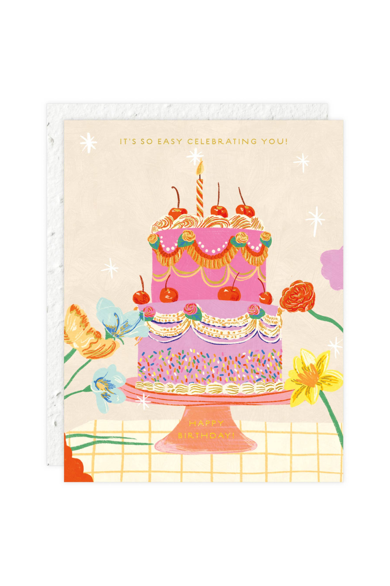 Cherry Cake Birthday Card