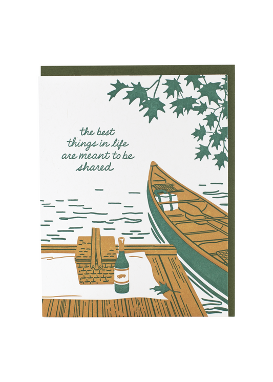 Canoe For Two Love Card