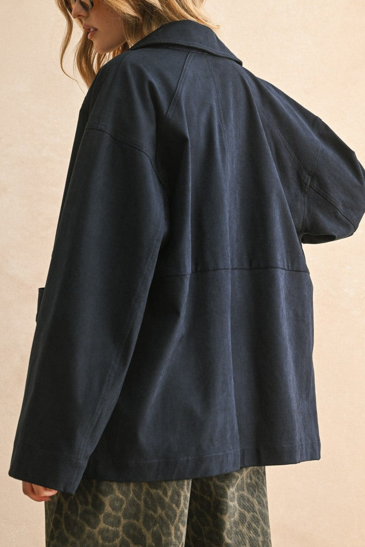 Night Sky Faux Suede Shacket