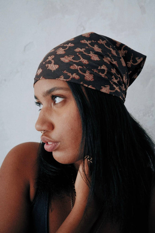 Kalamkari Cotton Bandana | Midnight Ride