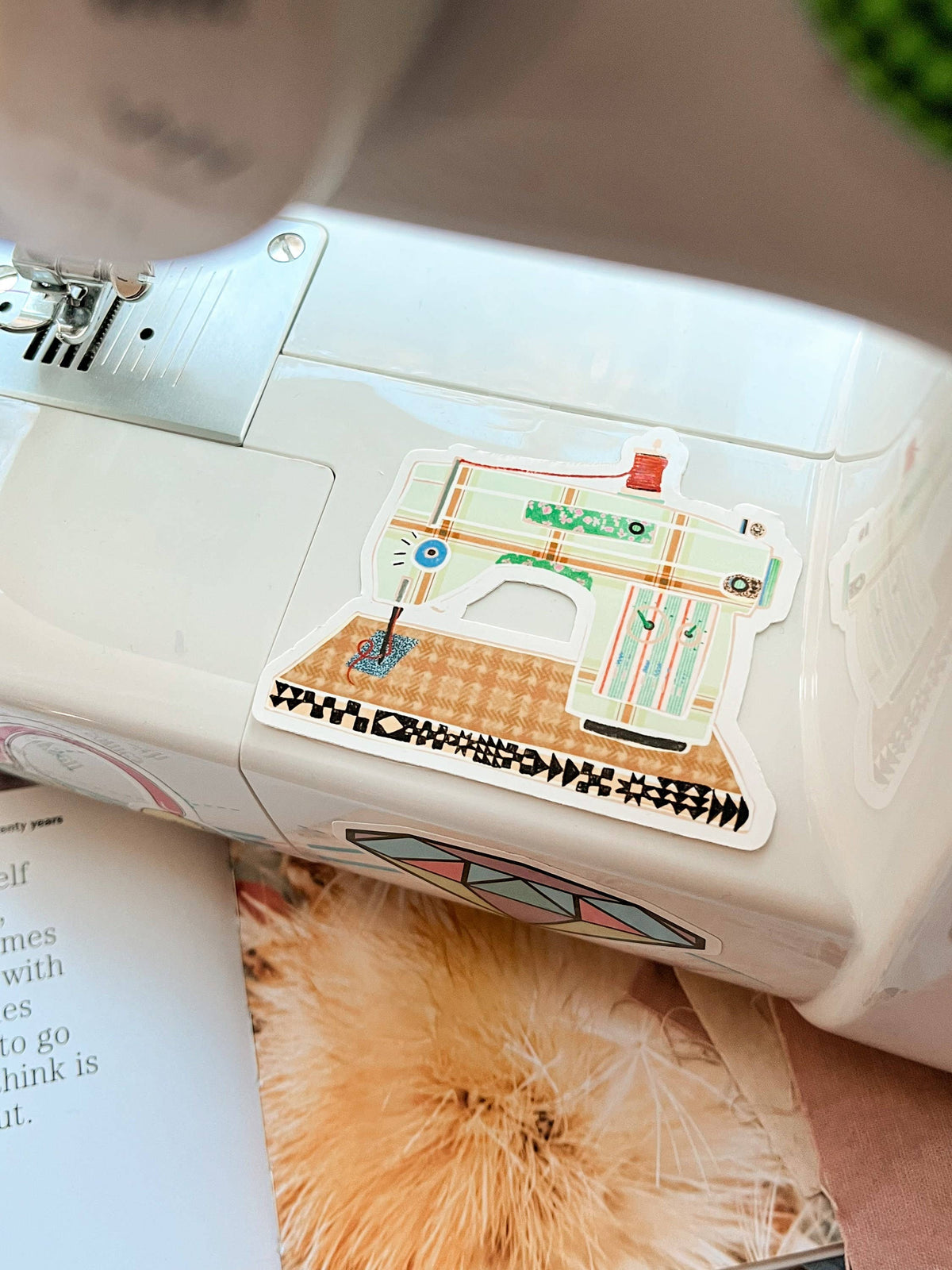 Retro Sewing Machine Sticker