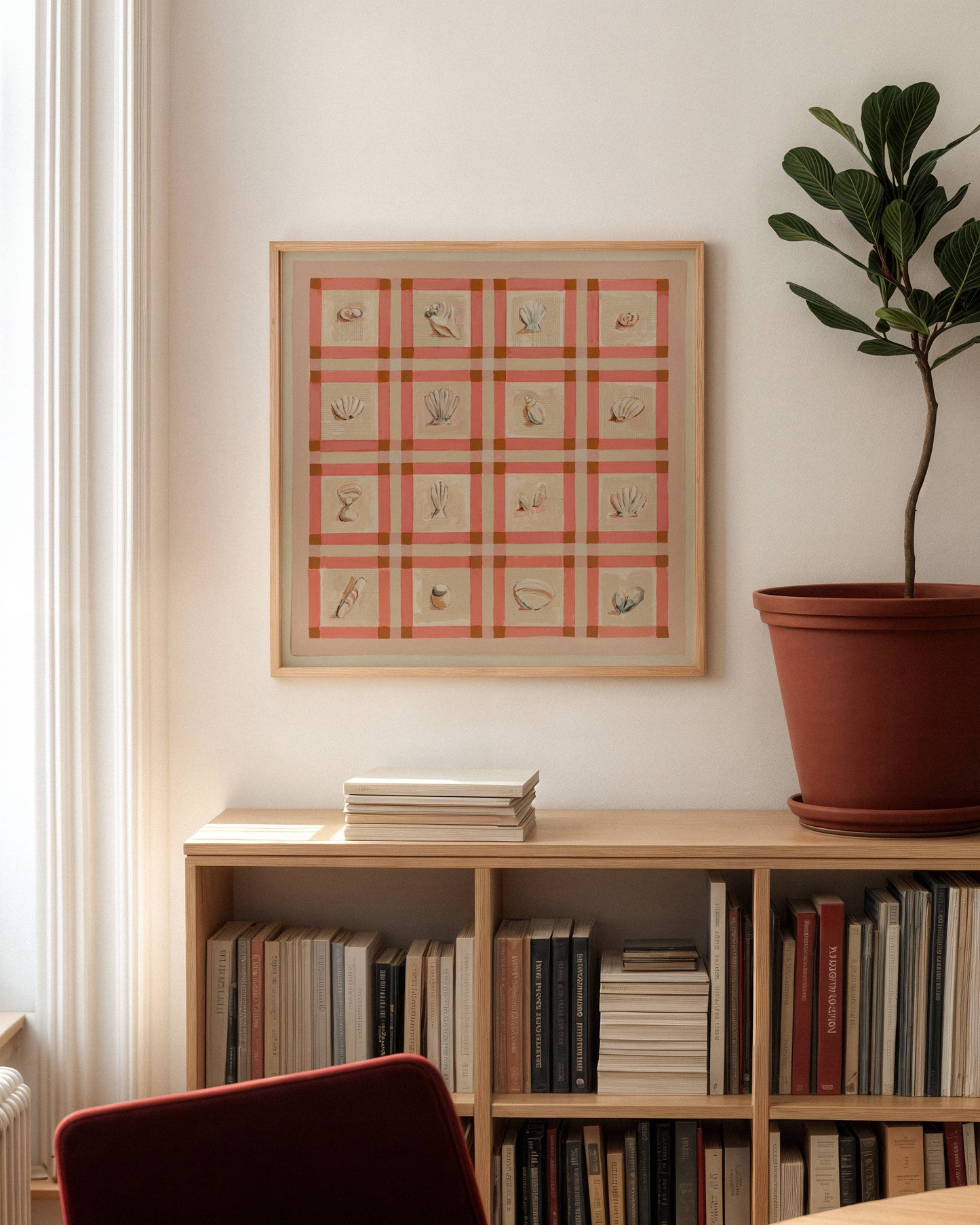 Pink Shell Art Print | 12 x 12