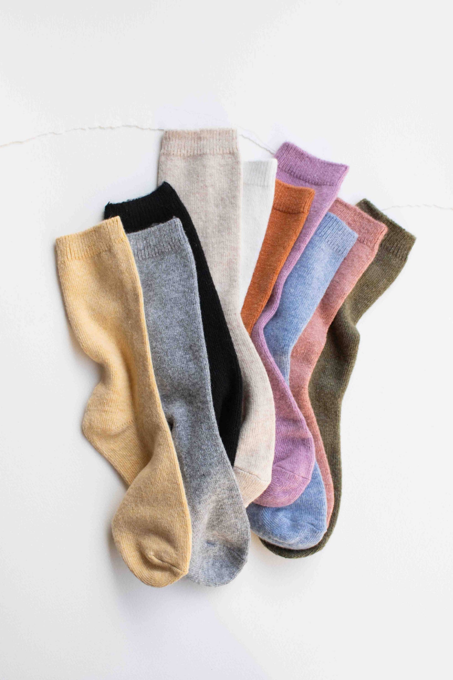 Wool Cashmere Blend Socks | Coral