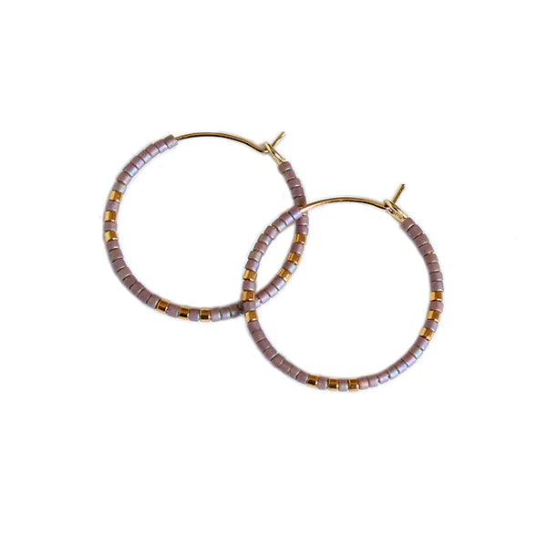 Zoe Hoops Small | Beige