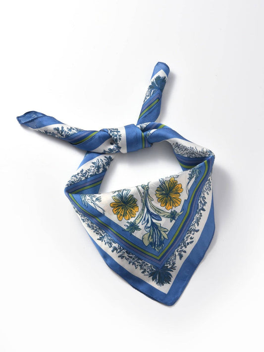 Botanical Square Scarf | Blue