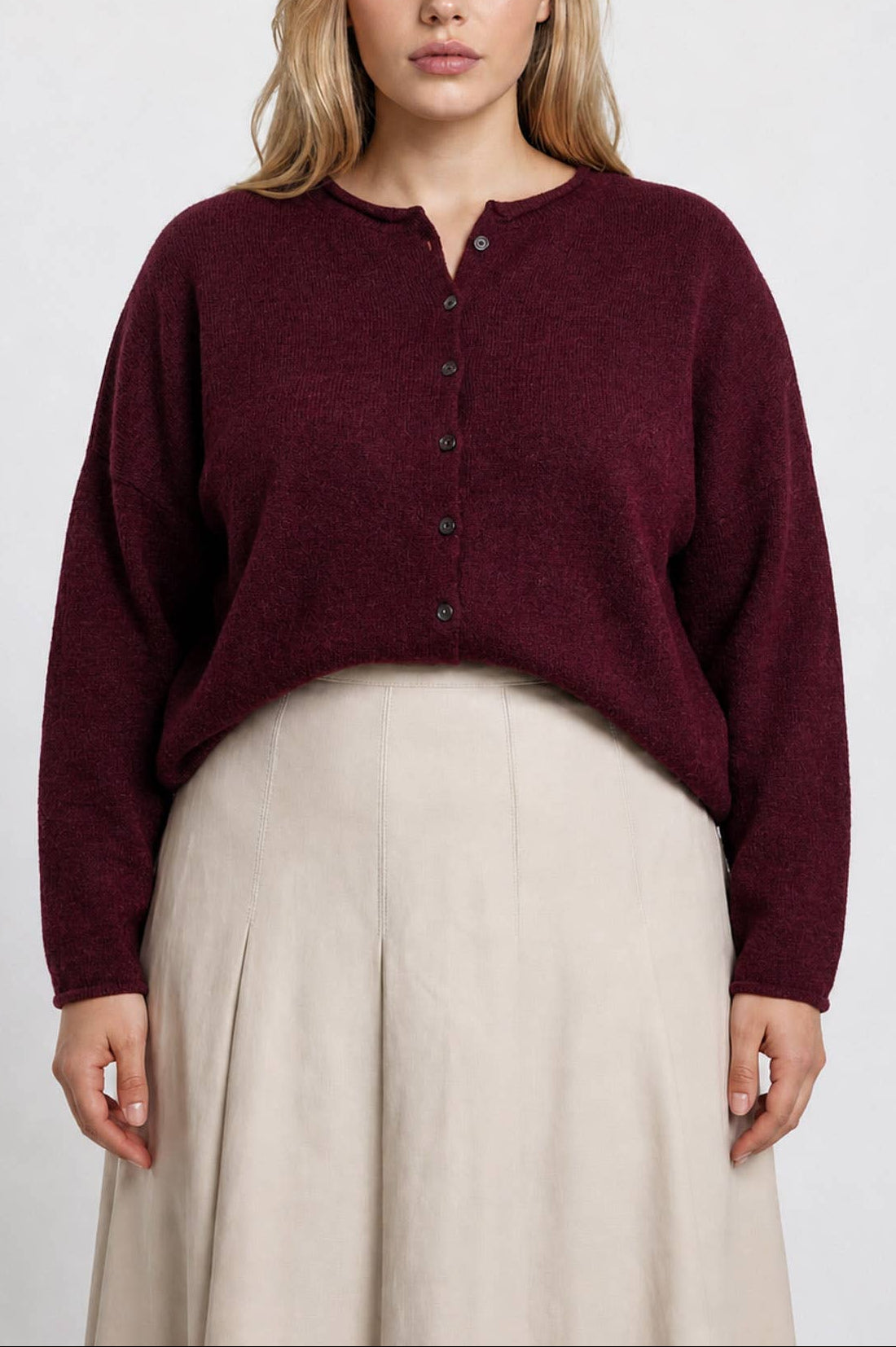 Piper Cardigan | Burgundy | Extended