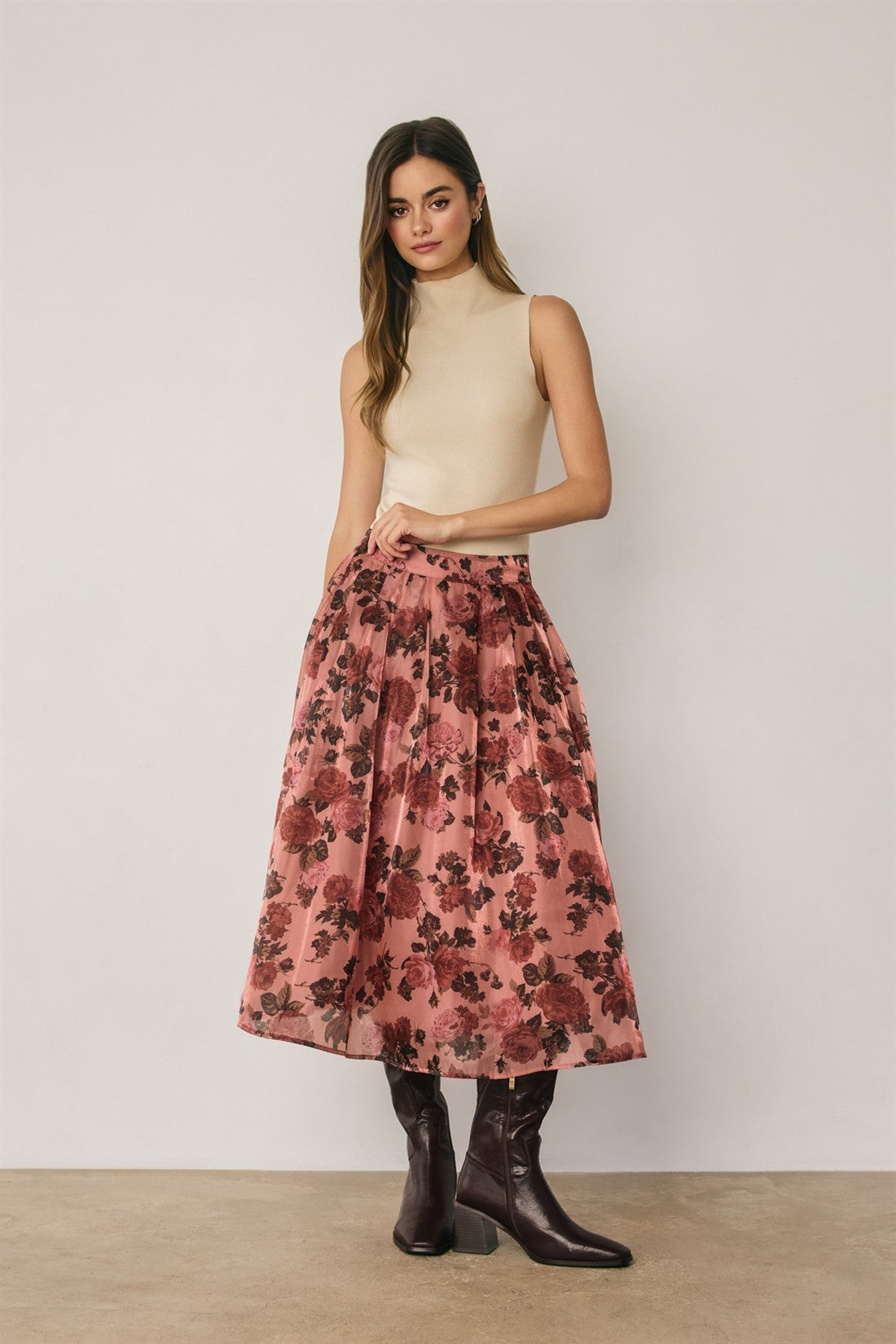 Autumn Rose Midi Skirt