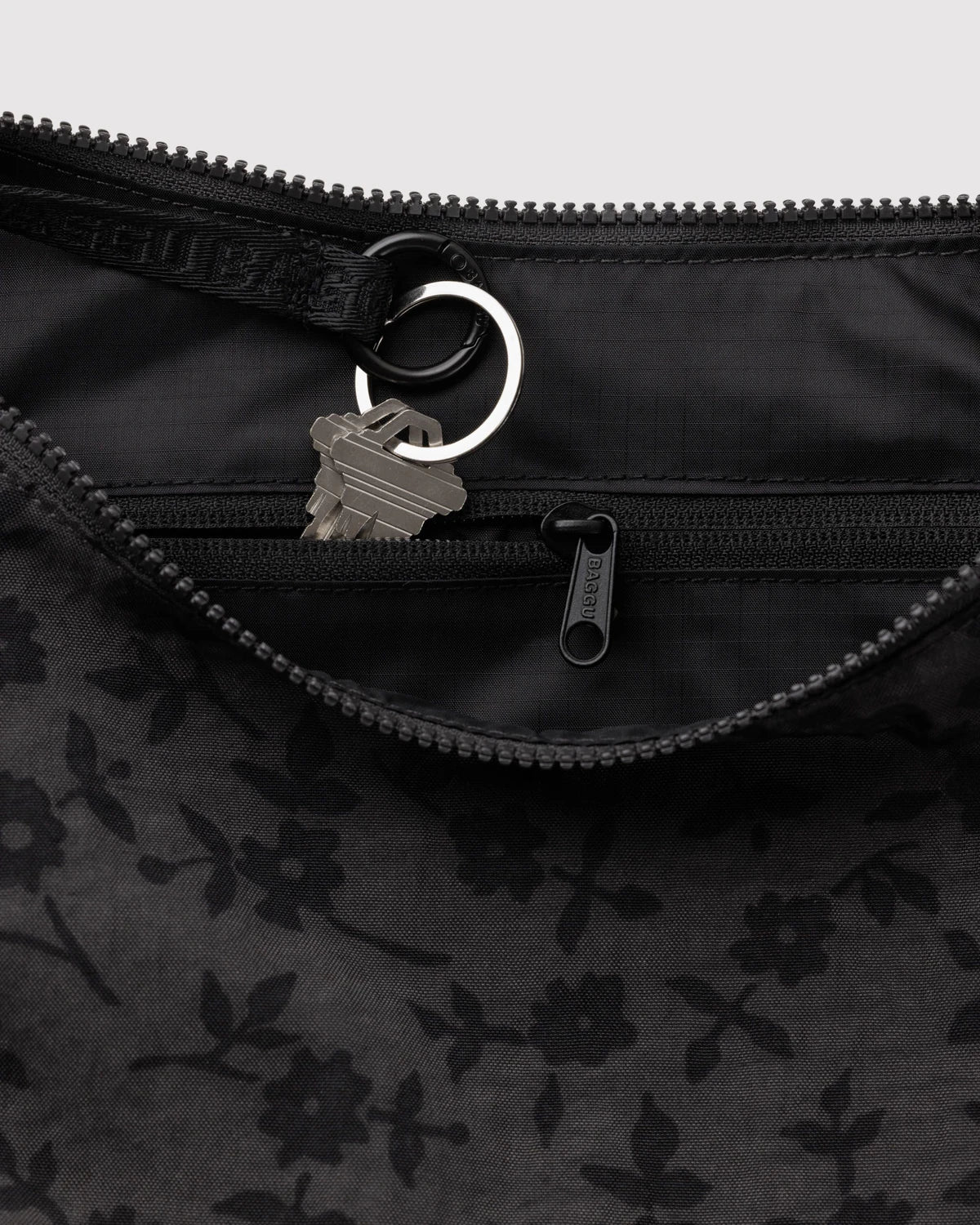 Medium Crescent Bag | Charcoal Ditsy Floral