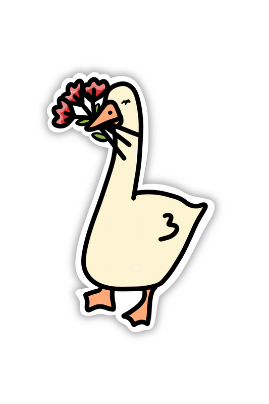 Flower Goose Die-Cut Sticker