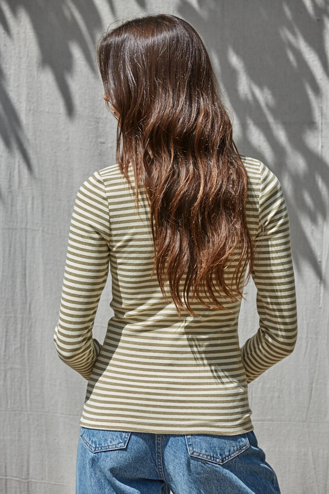 Lexi Stripe Turtleneck Top