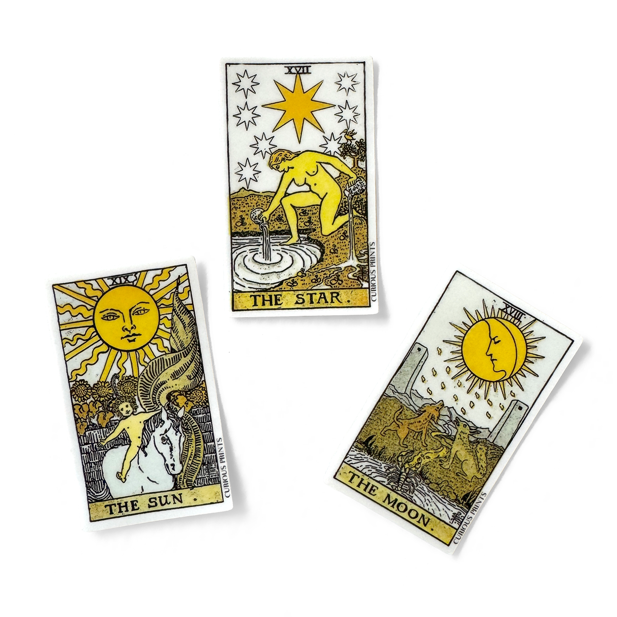Vintage The Moon Tarot Sticker